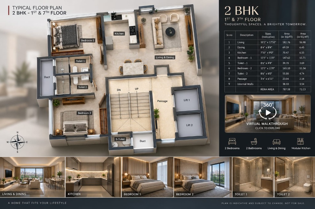ARMAAN 2 BHK typical floor plan
